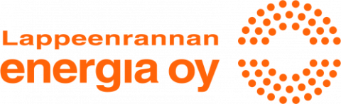 Logo, jossa lukee Lappeenrannan energia oy.